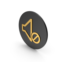 Sound OFF Gold Icon PNG & PSD Images