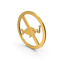 Symbol No Fishing Gold PNG & PSD Images