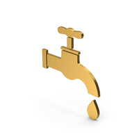 Save Water Faucet Gold Symbol PNG & PSD Images