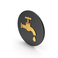 Save Water Faucet Gold Icon PNG & PSD Images