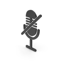 Mute Microphone Black Symbol PNG & PSD Images