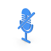 Symbol Mute Microphone Blue PNG & PSD Images