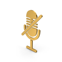 Symbol Mute Microphone Gold PNG & PSD Images
