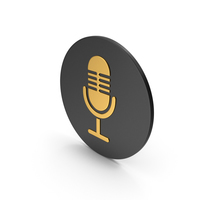 Microphone Gold Icon PNG & PSD Images