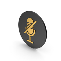 Mute Microphone Gold Icon PNG & PSD Images