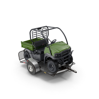 ATV拖车，带4x4四粒细胞PNG和PSD图像