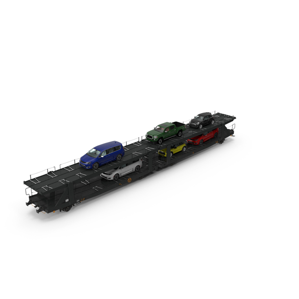 Autorack Car Transporter with Cars PNG & PSD Images