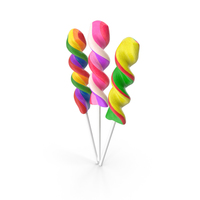 Colorful Twist Lollipop Stick Set PNG & PSD Images
