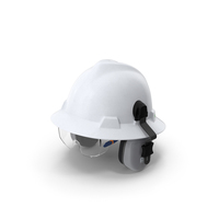 Safety Helmet with Earmuffs and Glasses PNG & PSD Images