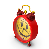 Red with Smiley Face Alarm cClock PNG & PSD Images