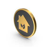 Gold Icon Eco House PNG & PSD Images