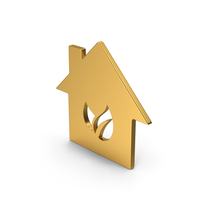 Symbol Eco House Gold PNG & PSD Images