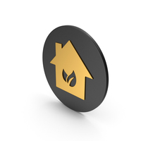 Eco House Gold Icon PNG & PSD Images