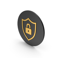 Shield Locked Gold Icon PNG & PSD Images