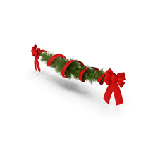 Christmas Garland with Red Bows and Ribbon PNG & PSD Images
