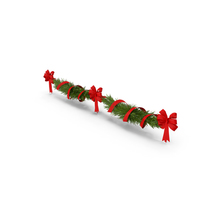 Christmas Garland with Red Bows and Ribbon PNG & PSD Images