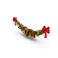 Christmas Garland with Bows and Ribbon PNG & PSD Images