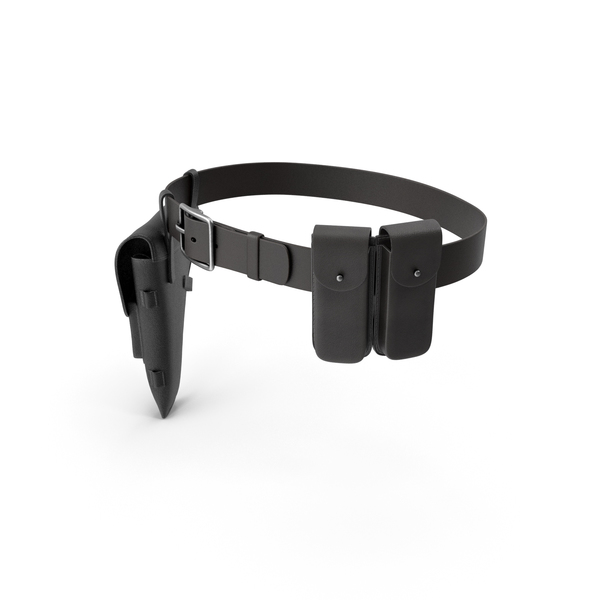 Holster and Strap with Pouch Black PNG & PSD Images