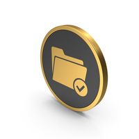 Gold Tick Folder Icon PNG & PSD Images