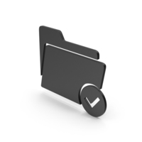 Tick Folder Black Symbol PNG & PSD Images