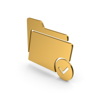 Symbol Tick Folder Gold PNG & PSD Images