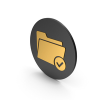Tick Folder Gold Icon PNG & PSD Images