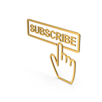 Symbol Subscribe Button Gold PNG & PSD Images