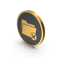 Gold Icon Remove Folder PNG & PSD Images