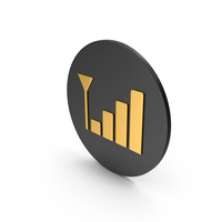 Mobile Signal Gold Icon PNG & PSD Images