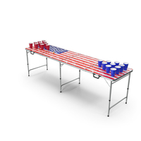 Beer Pong Table USA Style PNG & PSD Images