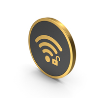Gold Icon WIFI Unlocked PNG & PSD Images