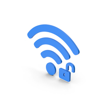 Symbol WIFI Unlocked Blue PNG & PSD Images