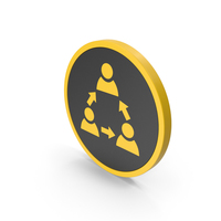 Yellow People Connection Icon PNG & PSD Images