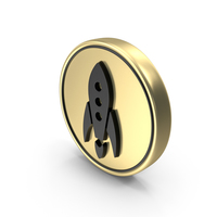 Rocket Missile Gold Coin PNG & PSD Images