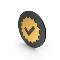 Guarantee / Checkmark Gold Icon PNG & PSD Images