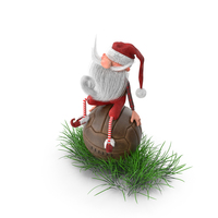 A Christmas Elf Sitting On A Vintage Soccer Ball PNG & PSD Images