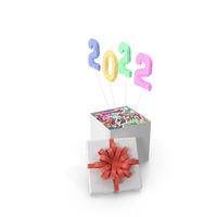 Surprise Box with Gold Symbol 2022 Balloons Letter PNG & PSD Images