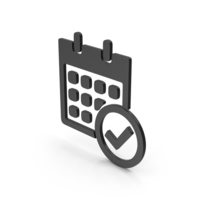 Calendar With Checkmark Black Symbol PNG & PSD Images
