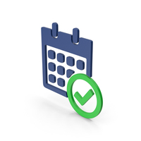 Symbol Calendar With Checkmark Green PNG & PSD Images