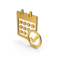 Symbol Calendar With Checkmark Gold PNG & PSD Images