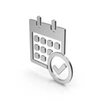 Symbol Calendar With Checkmark Silver PNG & PSD Images