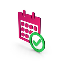 Symbol Calendar With Checkmark Metallic PNG & PSD Images