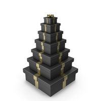 Noel from Black Gift Boxes with Gold Ribbon PNG & PSD Images