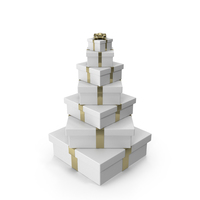 Noel from White Gift Boxes with Gold Ribbon PNG & PSD Images