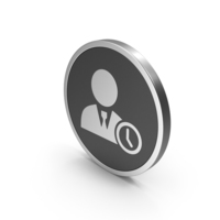 Silver Icon Work Time Clock PNG & PSD Images