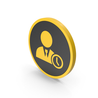 Yellow Work Time Clock Icon PNG & PSD Images