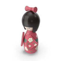 Japanese Doll Kokeshi Pink PNG & PSD Images