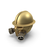 Steampunk Helmet Golden Worn PNG & PSD Images