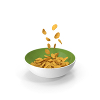 Corn Flakes Falling into Bowl PNG & PSD Images