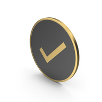 Check Icon Black and Gold PNG & PSD Images